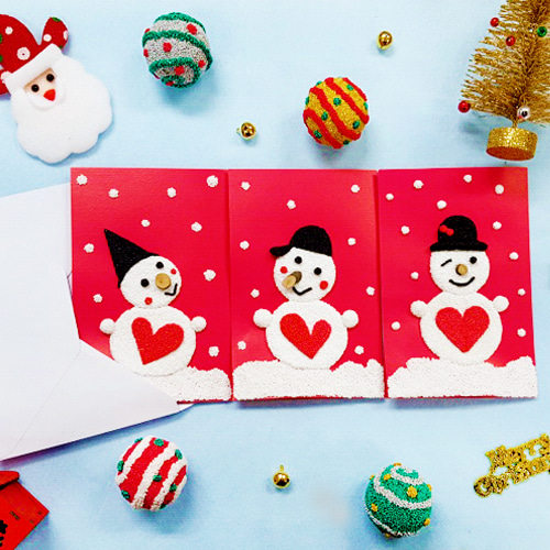 [초등저] 눈사람 크리스마스 카드 만들기 - 5인세트